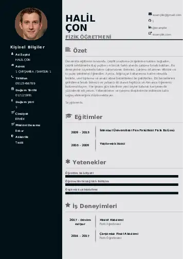 Fizik Öğretmeni CV Örnekleri cv indir